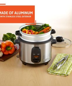 IMUSA USA GAU-00023 Electric Rice Cooker with Steam Tray 10-Cup Uncooked Rice (20-Cup Cooked Rice), Stainless Steel - 3