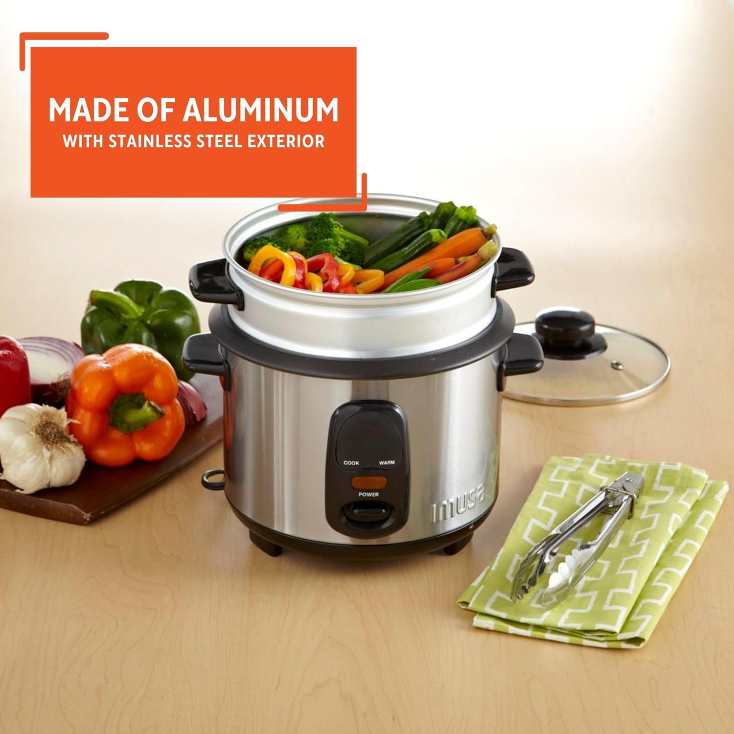 IMUSA USA GAU-00023 Electric Rice Cooker with Steam Tray 10-Cup Uncooked Rice (20-Cup Cooked Rice), Stainless Steel - 3