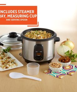 IMUSA USA GAU-00023 Electric Rice Cooker with Steam Tray 10-Cup Uncooked Rice (20-Cup Cooked Rice), Stainless Steel - 4