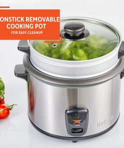 IMUSA USA GAU-00023 Electric Rice Cooker with Steam Tray 10-Cup Uncooked Rice (20-Cup Cooked Rice), Stainless Steel - 5