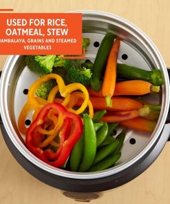 IMUSA USA GAU-00023 Electric Rice Cooker with Steam Tray 10-Cup Uncooked Rice (20-Cup Cooked Rice), Stainless Steel - 6