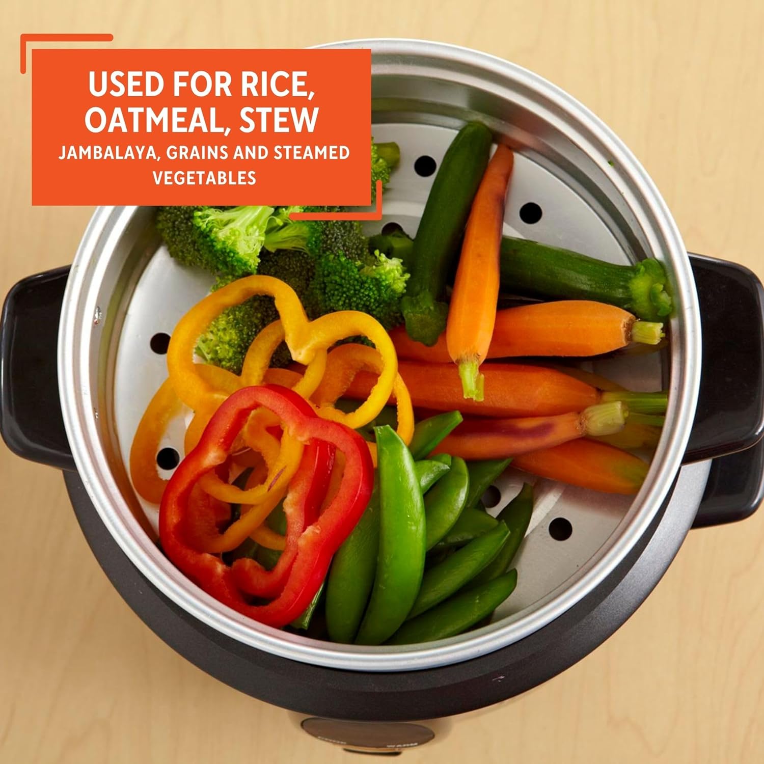 IMUSA USA GAU-00023 Electric Rice Cooker with Steam Tray 10-Cup Uncooked Rice (20-Cup Cooked Rice), Stainless Steel - 6