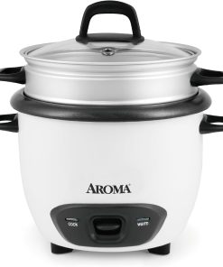Aroma Housewares 6-Cup (Cooked) (3-Cup Uncooked) Pot Style Rice Cooker and Food Steamer (ARC-743-1NG), White - 1