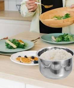 Yardwe Rice Cooker Inner Pot, Stainless Steel Inner Cooking Pot Non-Stick Rice Cooker Pot for Home Kitchen 2L - 2