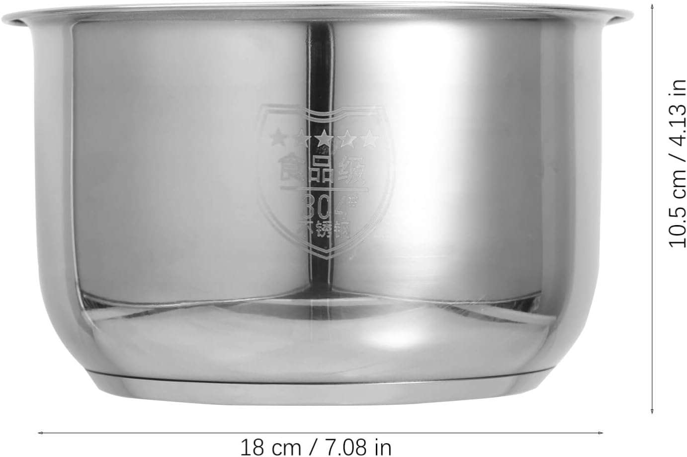 Yardwe Rice Cooker Inner Pot, Stainless Steel Inner Cooking Pot Non-Stick Rice Cooker Pot for Home Kitchen 2L - 4