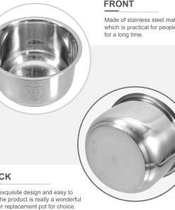 Yardwe Rice Cooker Inner Pot, Stainless Steel Inner Cooking Pot Non-Stick Rice Cooker Pot for Home Kitchen 2L - 6