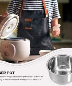 Yardwe Rice Cooker Inner Pot, Stainless Steel Inner Cooking Pot Non-Stick Rice Cooker Pot for Home Kitchen 2L - 7