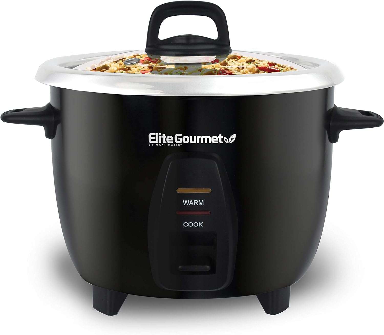 Elite Gourmet ERC2010B Electric Rice Cooker with Stainless Steel Inner Pot Makes Soups, Stews, Porridge's, Grains and Cereals, 10 cups cooked, Black - 1