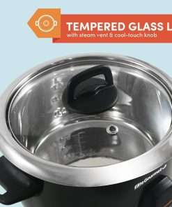 Elite Gourmet ERC2010B Electric Rice Cooker with Stainless Steel Inner Pot Makes Soups, Stews, Porridge's, Grains and Cereals, 10 cups cooked, Black - 5