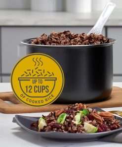 West Bend Programmable Rice & Grain Cooker with 7 Preset Functions, Includes Delay Start and Keep Warm, Features Easy View Window & Steam Basket, 12 Cups Cooked - 3