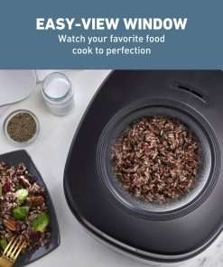 West Bend Programmable Rice & Grain Cooker with 7 Preset Functions, Includes Delay Start and Keep Warm, Features Easy View Window & Steam Basket, 12 Cups Cooked - 5