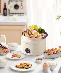 Stariver Small Rice Cooker, 2 Cups Uncooked Mini Portable Rice Cooker with Handle, Non-Stick Ramen Cooker, Rice Maker with Keep Warm & Delay Start Function, Electric Pot - 4