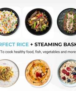 Courant 10-Cup (Cooked) - 5-Cup Uncooked Rice Cooker and Steamer with One-Touch Operation, Automatic Keep Warm Function, red - 3