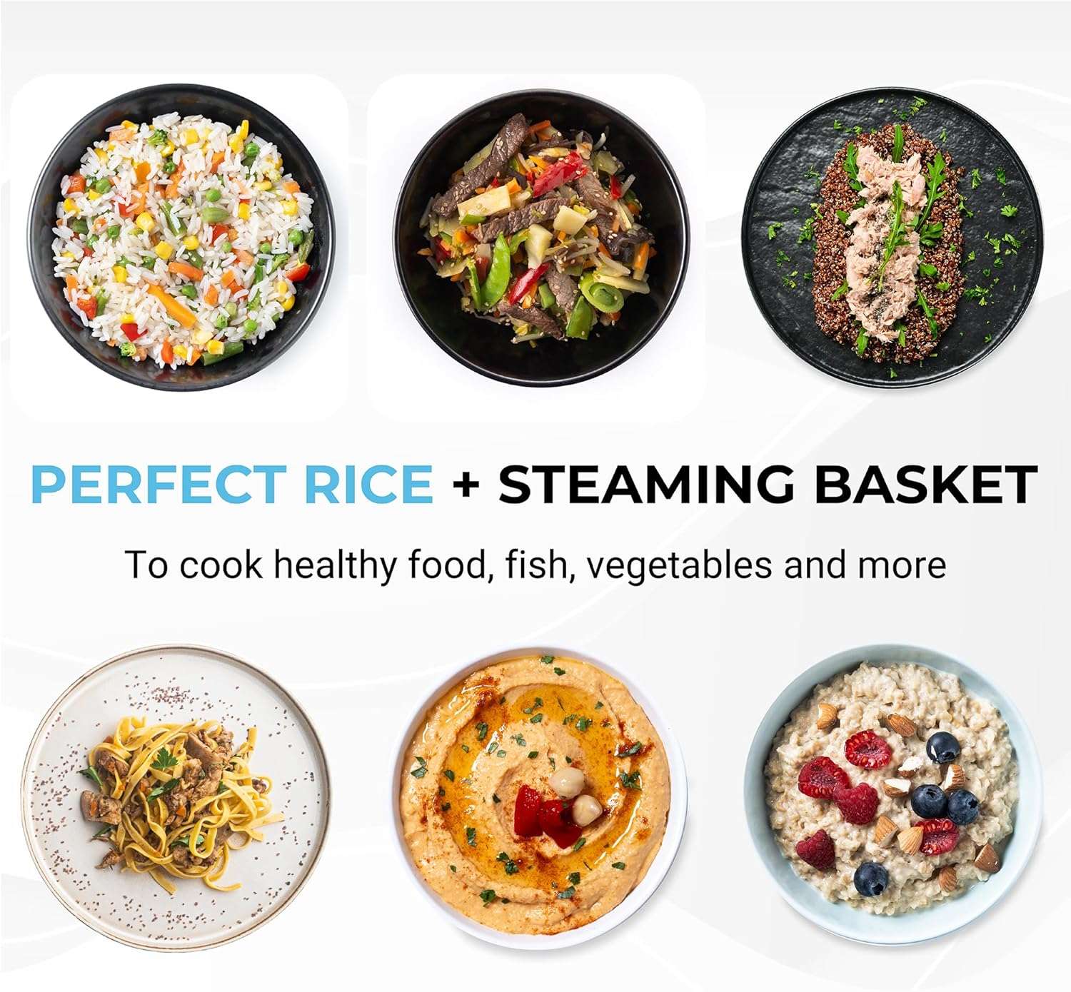 Courant 10-Cup (Cooked) - 5-Cup Uncooked Rice Cooker and Steamer with One-Touch Operation, Automatic Keep Warm Function, red - 3