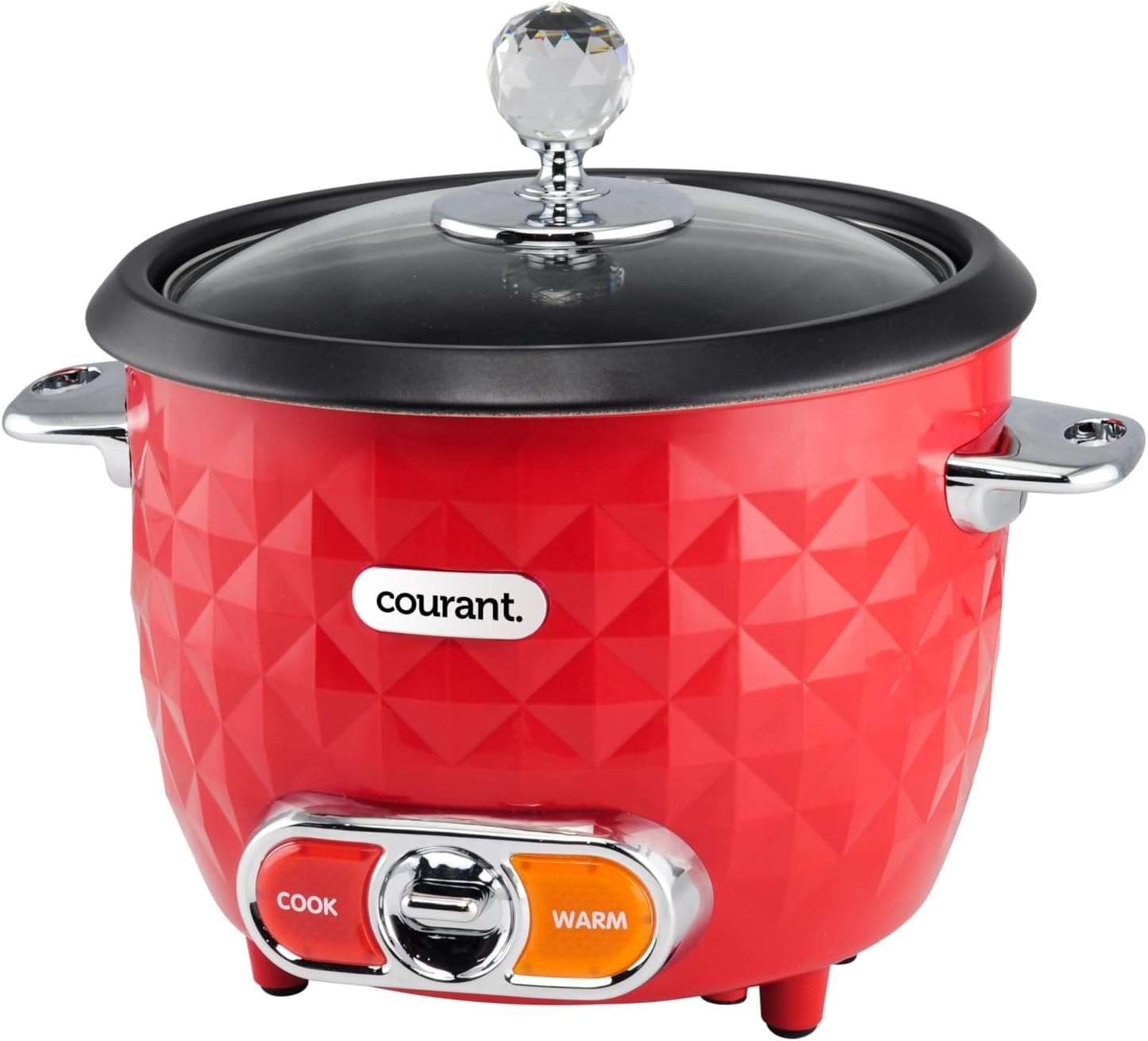 Courant 10-Cup (Cooked) - 5-Cup Uncooked Rice Cooker and Steamer with One-Touch Operation, Automatic Keep Warm Function, red - 8