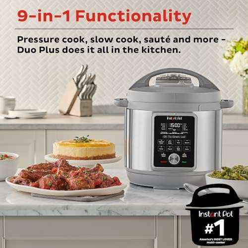 Instant Pot Duo Plus, 6-Quart Whisper Quiet 9-in-1 Electric Pressure Cooker, Slow Rice Steamer, Sauté, Yogurt Maker, Warmer & Sterilizer, Free App with 800+ Recipes, Stainless Steel - 2