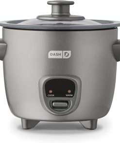DASH Mini Rice Cooker Steamer with Removable Nonstick Pot, Keep Warm Function & Recipe Guide, .5 Quart, for Soups, Stews, Grains & Oatmeal - Graphite - 1