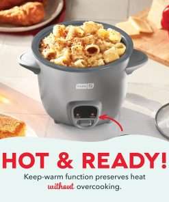 DASH Mini Rice Cooker Steamer with Removable Nonstick Pot, Keep Warm Function & Recipe Guide, .5 Quart, for Soups, Stews, Grains & Oatmeal - Graphite - 3