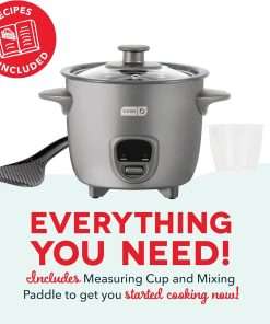 DASH Mini Rice Cooker Steamer with Removable Nonstick Pot, Keep Warm Function & Recipe Guide, .5 Quart, for Soups, Stews, Grains & Oatmeal - Graphite - 6
