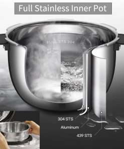 IH Induction Heating Dual Pressure Rice Cooker, 6 Person - 6-cup, 1.14Quarts 12-cup, 2.28Quarts, Full Stainless Inner Pot, Automatic High-Non-Pressure, Easy Open Handle, Auto Steam Clean - 3