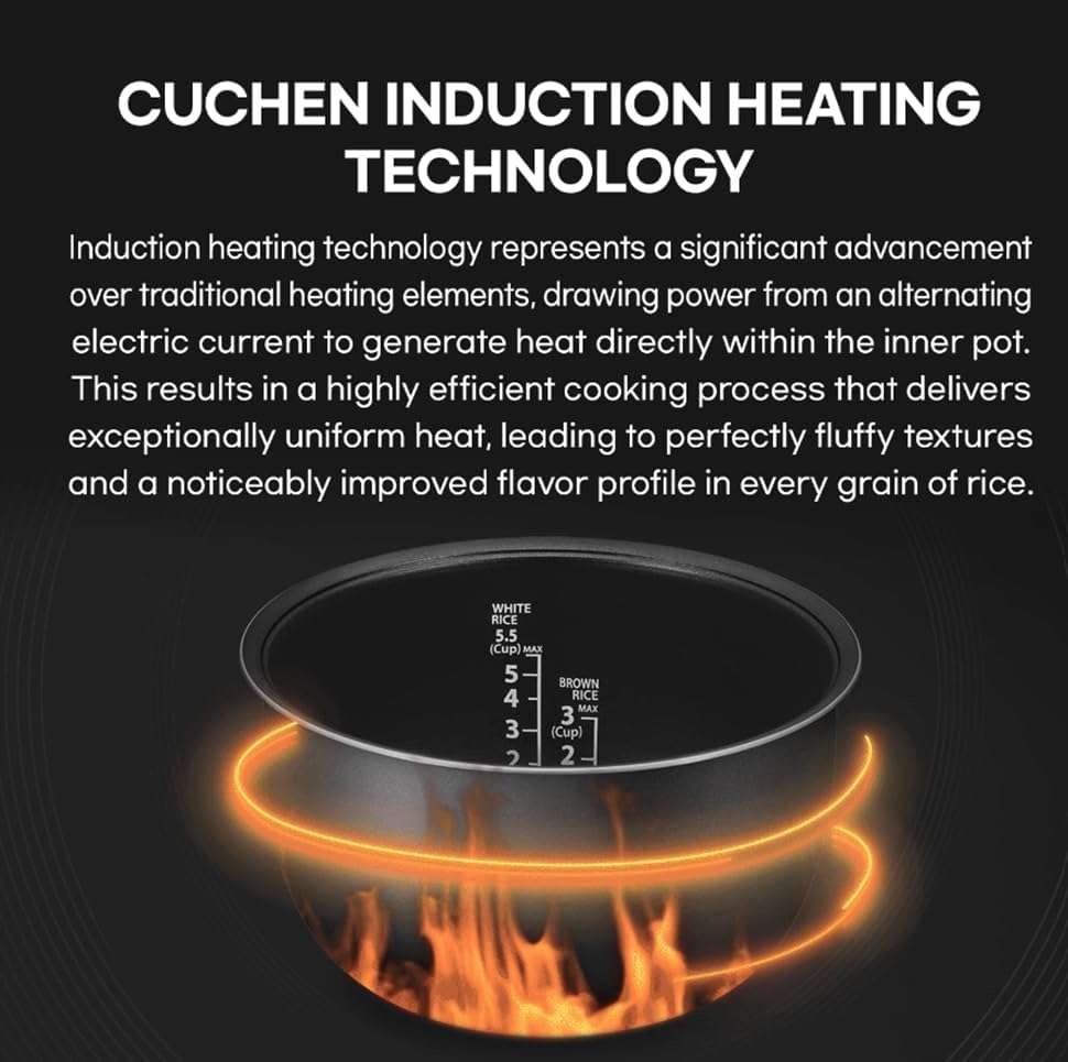 IH Induction Heating Dual Pressure Rice Cooker, 6 Person - 6-cup, 1.14Quarts 12-cup, 2.28Quarts, Full Stainless Inner Pot, Automatic High-Non-Pressure, Easy Open Handle, Auto Steam Clean - 5