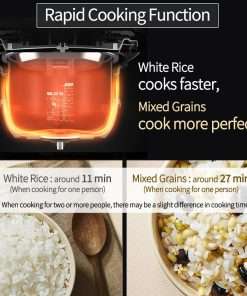 IH Induction Heating Dual Pressure Rice Cooker, 6 Person - 6-cup, 1.14Quarts 12-cup, 2.28Quarts, Full Stainless Inner Pot, Automatic High-Non-Pressure, Easy Open Handle, Auto Steam Clean - 6