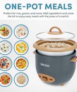 AROMA® 6-Cup (Cooked) One-Touch Pot Style Rice Cooker with CoreCoat™ PFAS-Free Nonstick Ceramic Surface (1.5 Quarts) - 2
