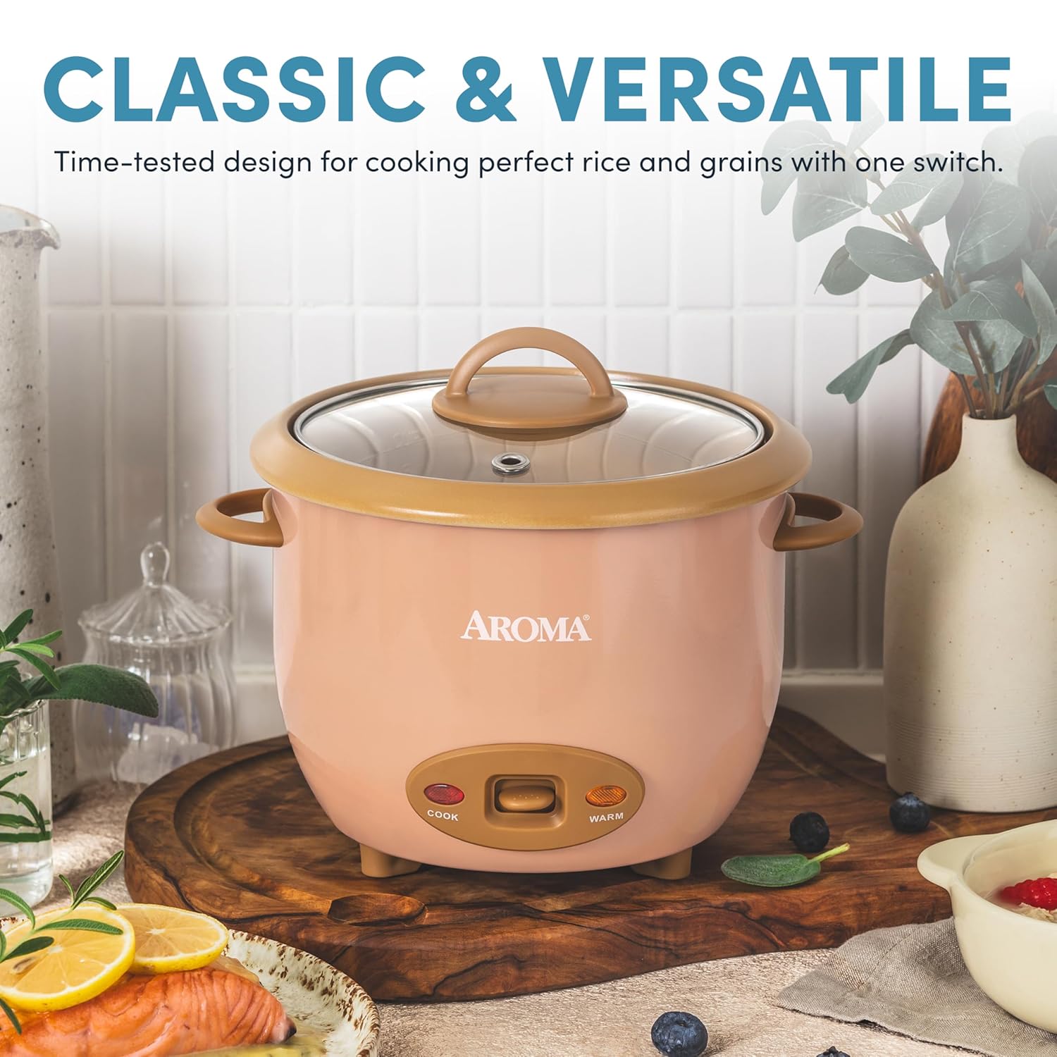 AROMA® 6-Cup (Cooked) One-Touch Pot Style Rice Cooker with CoreCoat™ PFAS-Free Nonstick Ceramic Surface (1.5 Quarts) - 3
