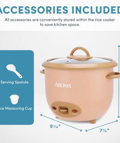 AROMA® 6-Cup (Cooked) One-Touch Pot Style Rice Cooker with CoreCoat™ PFAS-Free Nonstick Ceramic Surface (1.5 Quarts) - 4