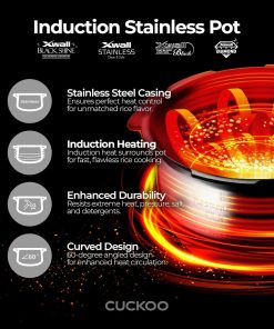 CUCKOO High Pressure Rice Cooker 6-Cup Uncooked - 12-Cup Cooked with Induction Heating Technology, Versatile Rice Maker with 16 Menu Options - 4