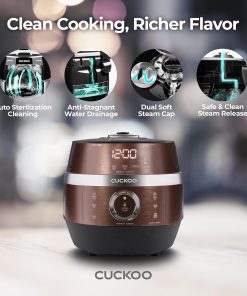 CUCKOO High Pressure Rice Cooker 6-Cup Uncooked - 12-Cup Cooked with Induction Heating Technology, Versatile Rice Maker with 16 Menu Options - 6
