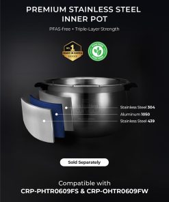 CUCKOO Twin Pressure Rice Cooker 6-Cup Uncooked - 12-Cup Cooked with Induction Heating Technology, Silent Pressure System, Open Cooking Mode, Dynamic Display, Eco Inner Pot, Gray - 3