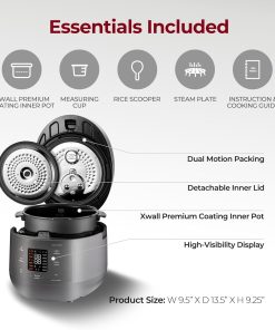 CUCKOO Twin Pressure Rice Cooker 6-Cup Uncooked - 12-Cup Cooked with Nonstick Inner Pot, Versatile Rice Maker & Warmer with 16 Menu Options, Open Cooking Mode, Voice Guide, Gray - 2