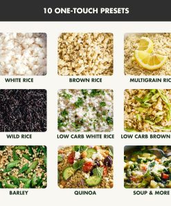 GreenPan Rice Cooker, 8 Cups Cooked (4 Uncooked), Low-Carb & Soup Mode,10 ONE-TOUCH Cooking Presets, PFAS-Free Ceramic Steamer Basket, Fuzzy Logic, Auto Keep Warm, Oats, 24HR Delay Timer, Graphite - 4