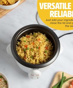 Tasty Mini Rice Cooker with Removable Nonstick Bowl and Auto Keep Warm Function, Great For Soups, Stews, Grains and Oats, 6 Cups Cooked (3 Cups Uncooked), 1.5-Quart, White - 5