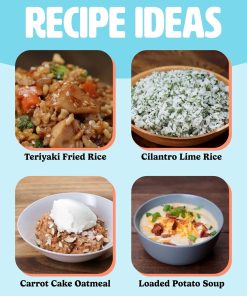 Tasty Mini Rice Cooker with Removable Nonstick Bowl and Auto Keep Warm Function, Great For Soups, Stews, Grains and Oats, 6 Cups Cooked (3 Cups Uncooked), 1.5-Quart, White - 6