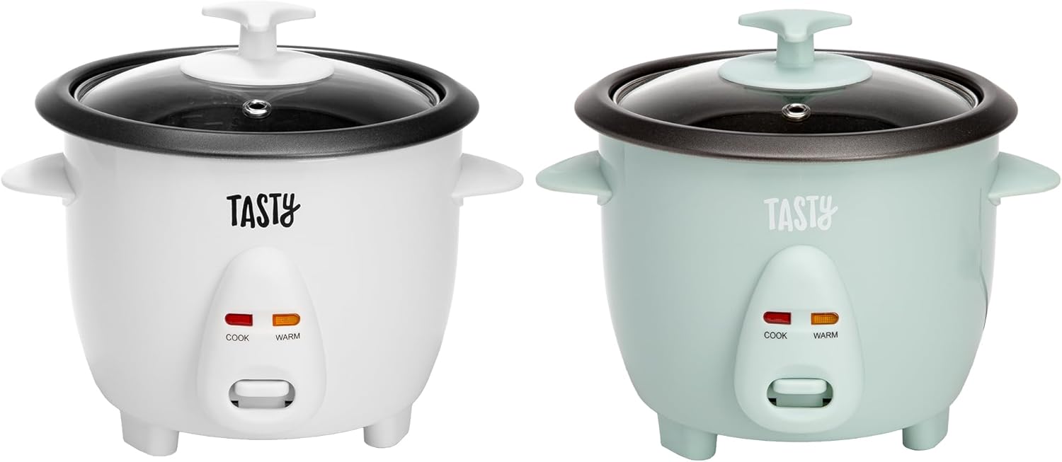 Tasty Mini Rice Cooker with Removable Nonstick Bowl and Auto Keep Warm Function, Great For Soups, Stews, Grains and Oats, 6 Cups Cooked (3 Cups Uncooked), 1.5-Quart, White - 7