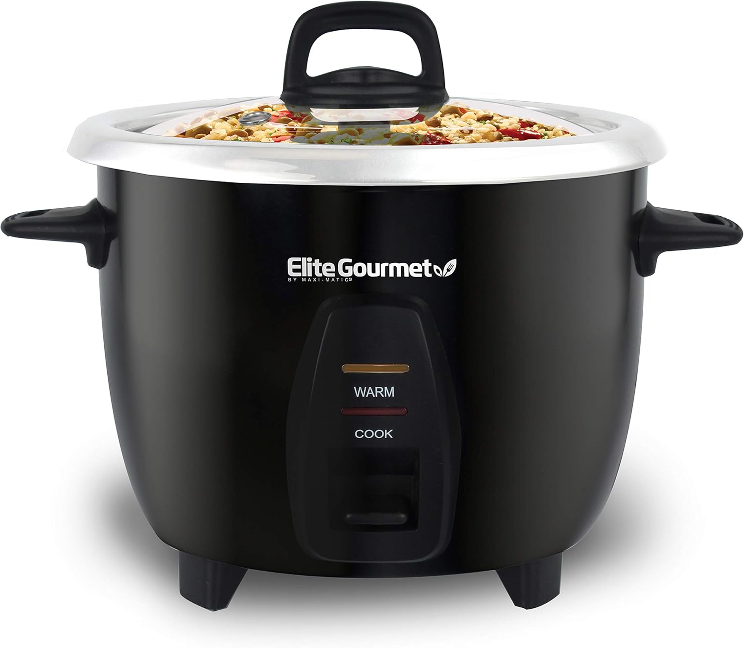 Elite Gourmet ERC2010B Electric Rice Cooker with Stainless Steel Inner Pot Makes Soups, Stews, Porridge's, Grains and Cereals, 10 cups cooked (5 Cups uncooked), Black - 1