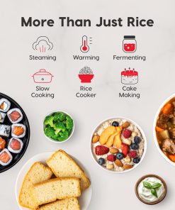 IRIS USA Micom Japanese Rice Cooker, 3-Cup Uncooked-6-Cup Cooked, Fuzzy Logic Kitchen Appliance with Recipe Presets, Slow Cooker, Steamer, Hot Pot & Warming Function - 6