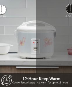Tiger JNP-1000-LF 5.5 Cup Capacity White Rice Cooker with Non-Stick Inner Pot, Retractable Power Cord, and Keep Warm up to 12 hours (Flower) - 5