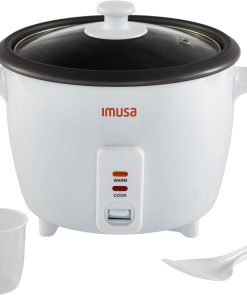 IMUSA Mini Electric Rice Cooker 6 Cup Cooked 3 Cup Uncooked – Ceramic Nonstick Pot, Small Multi Cooker for Rice, Quinoa, Oatmeal, Stew – Keep Warm – Compact for Dorm RV Kitchen - 1