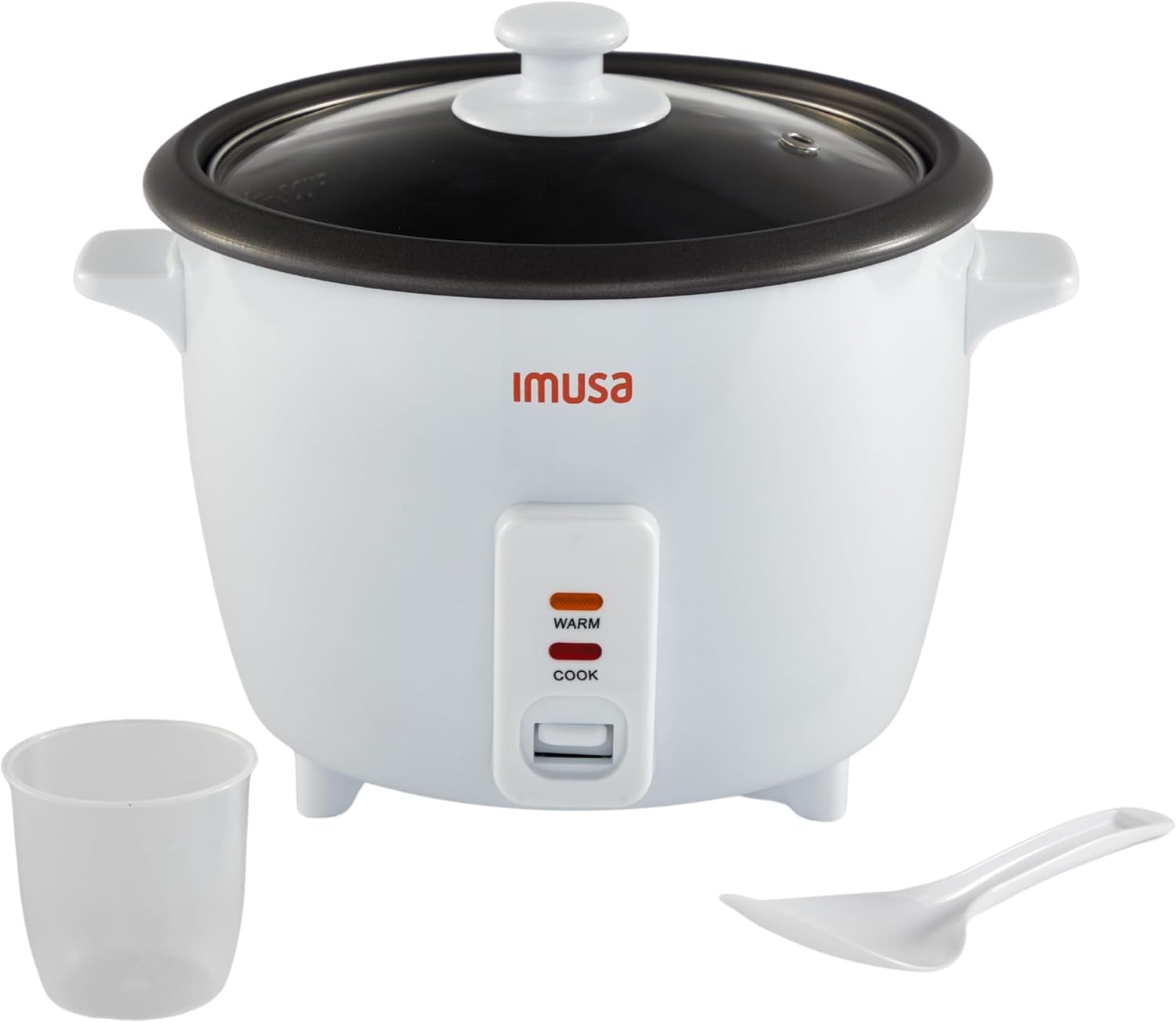 IMUSA Mini Electric Rice Cooker 6 Cup Cooked 3 Cup Uncooked – Ceramic Nonstick Pot, Small Multi Cooker for Rice, Quinoa, Oatmeal, Stew – Keep Warm – Compact for Dorm RV Kitchen - 1