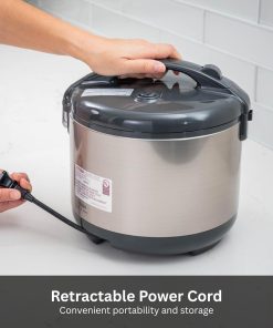 Tiger JNP-S18U-US 10 Cup Capacity White Rice Cooker with Non-Stick Inner Pot, Retractable Power Cord, and Keep Warm up to 12 hours (Urban Satin) - 4
