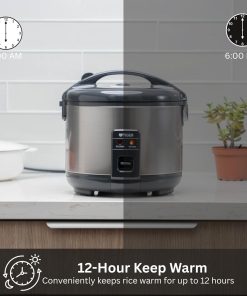 Tiger JNP-S18U-US 10 Cup Capacity White Rice Cooker with Non-Stick Inner Pot, Retractable Power Cord, and Keep Warm up to 12 hours (Urban Satin) - 6