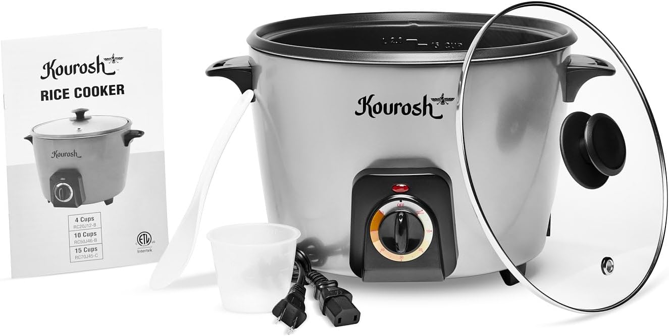 YEDI KOUROSH Automatic Persian Rice Cooker - Tahdig Rice Maker Perfect Rice Crust (15 CUP) - 2