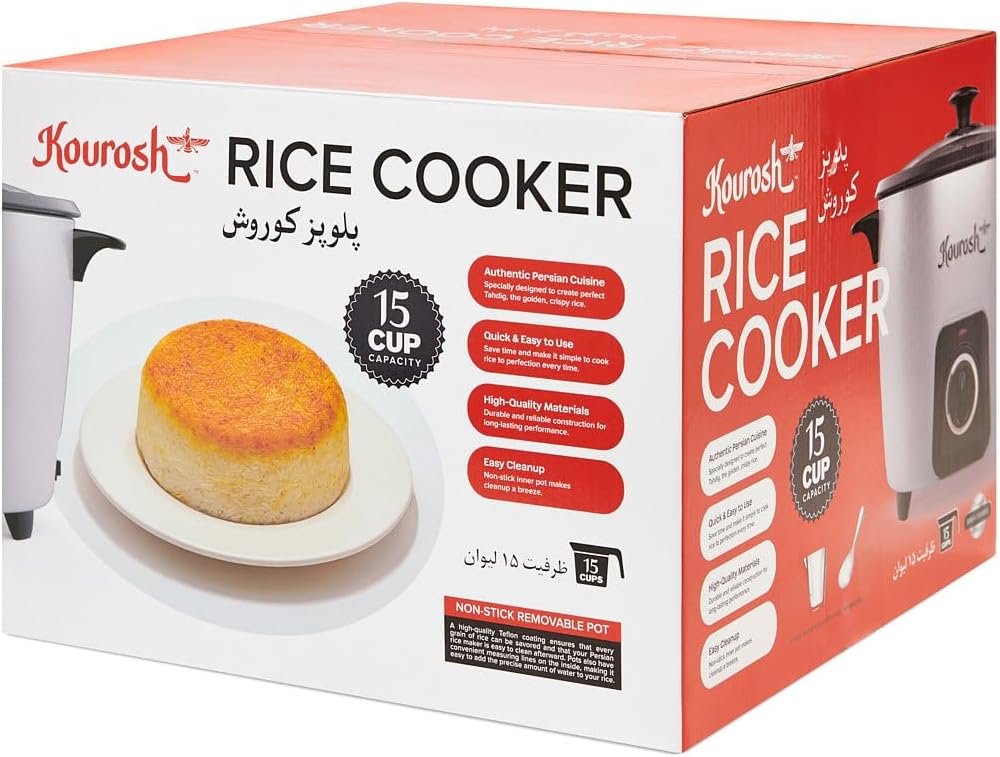 YEDI KOUROSH Automatic Persian Rice Cooker - Tahdig Rice Maker Perfect Rice Crust (15 CUP) - 4