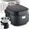 10-Cup Rice Cooker with Steamer Basket - Smart Rice Maker with Easy-to-Clean Nonstick Inner Pot - Delay Timer & Keep Warm Settings - Non-Toxic & BPA-Free - Ideal for Family Meals, Black - 1