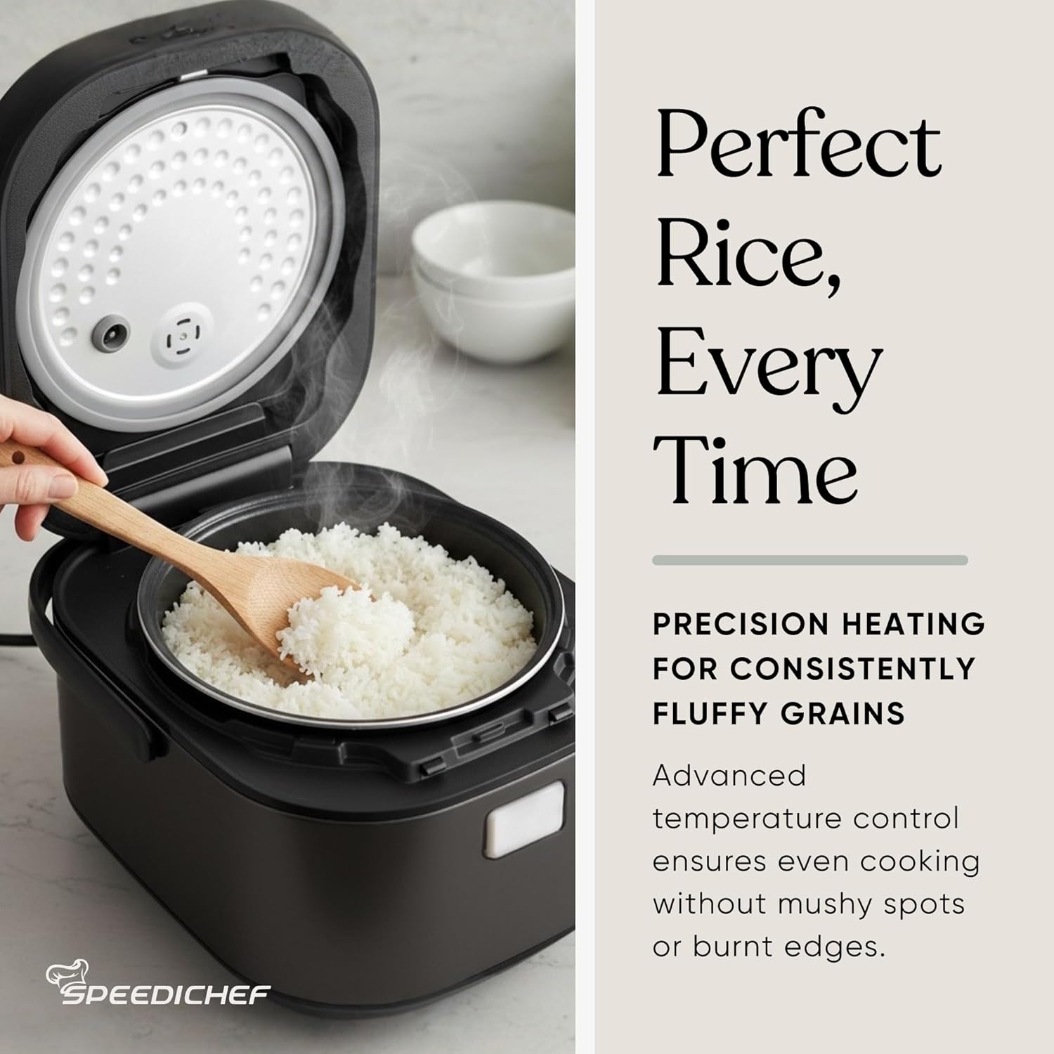 10-Cup Rice Cooker with Steamer Basket - Smart Rice Maker with Easy-to-Clean Nonstick Inner Pot - Delay Timer & Keep Warm Settings - Non-Toxic & BPA-Free - Ideal for Family Meals, Black - 2