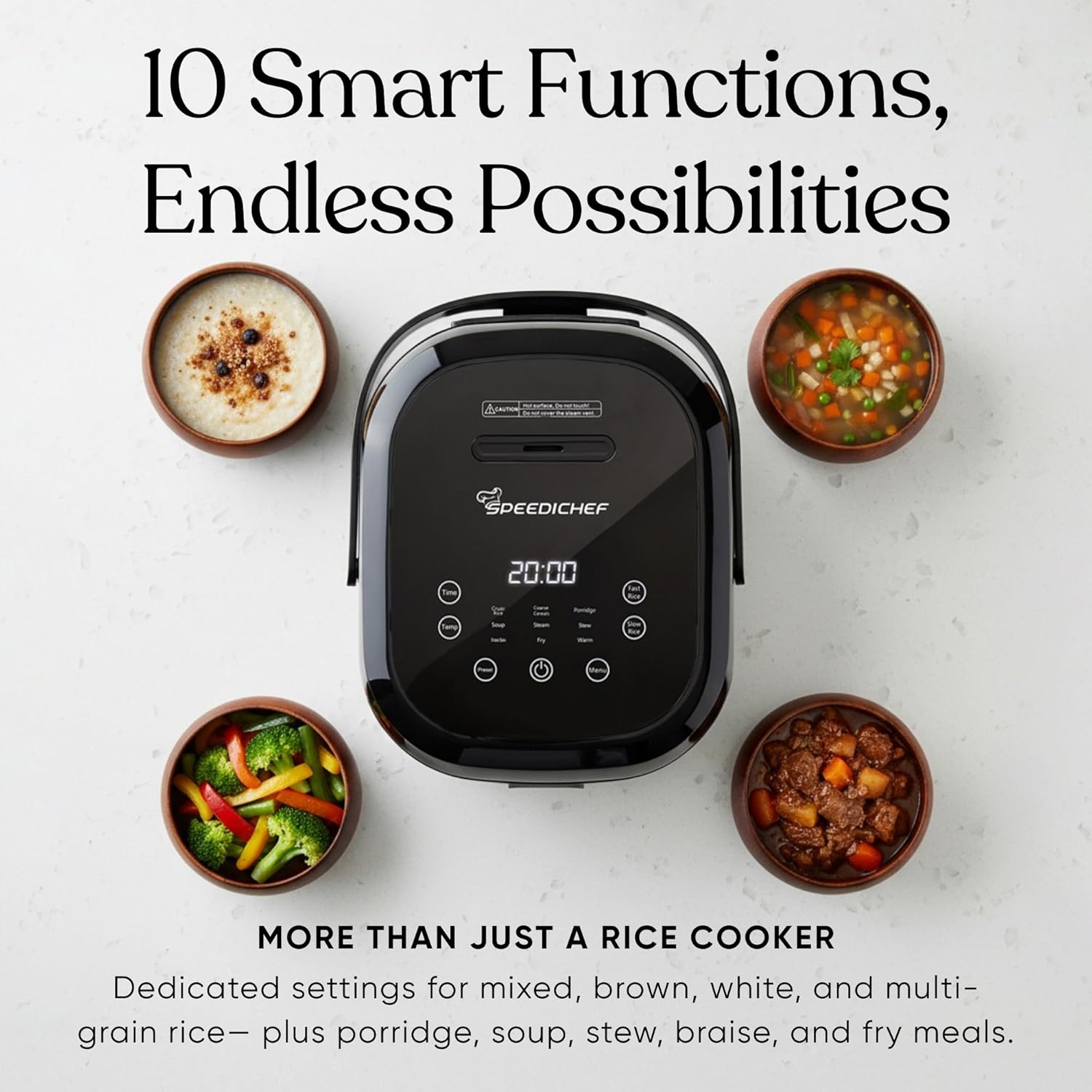 10-Cup Rice Cooker with Steamer Basket - Smart Rice Maker with Easy-to-Clean Nonstick Inner Pot - Delay Timer & Keep Warm Settings - Non-Toxic & BPA-Free - Ideal for Family Meals, Black - 3