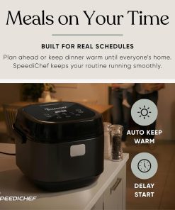 10-Cup Rice Cooker with Steamer Basket - Smart Rice Maker with Easy-to-Clean Nonstick Inner Pot - Delay Timer & Keep Warm Settings - Non-Toxic & BPA-Free - Ideal for Family Meals, Black - 4